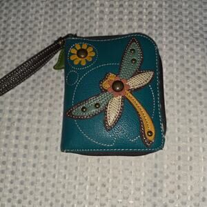 CHALA DRAGONFLY ZIP AROUND WRISTLET WALLET